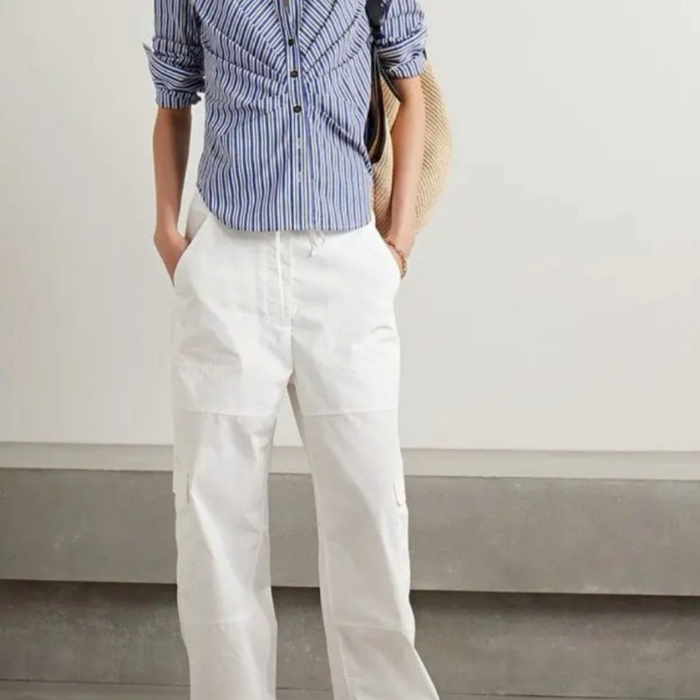 VERONICA BEARD Joelle Ruched Striped Shirt | NWOT | $330 Retail